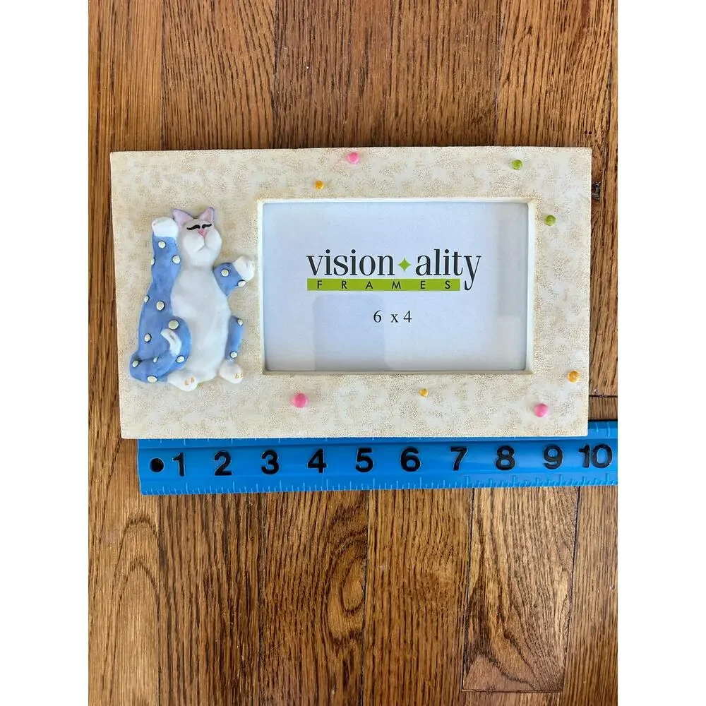 Vintage Cat Picture Frame Polka Dot Whimsical 6x4 Vision-ality Frames